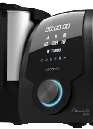 Robot de cocina - Cecotec Mambo 9590, 3.3 l, 30 funciones, 10 velocidades, 7 accesorios incluidos, Negro