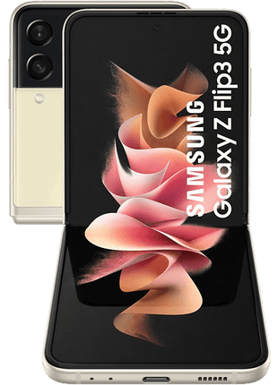 Móvil - Samsung Galaxy Z Flip3 5G, Crema, 128GB, 8GB RAM, 6.7" FHD, Snapdragon 888, 3300mAh, Android