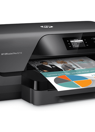 Impresora - HP Officejet Pro 8210, Color, Doble cara, Móvil, 1200x1200 ppp, 34 ppm, WiFi, USB, Negro