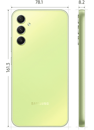 Móvil - Samsung Galaxy A34, Light Green, 256 GB, 8 GB RAM, 6.6 " FHD+, Mediatek Dimensity 1080 Octa-Core, 5000 mAh, Android 13