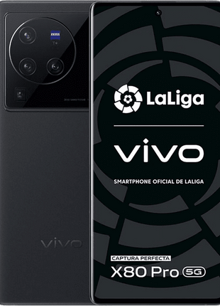 Móvil - vivo X80 Pro 5G, Negro, 256 GB, 12 GB RAM, 6.78 " WQHD+, Snapdragon 8 Gen 1, 4700 mAh, Android 12