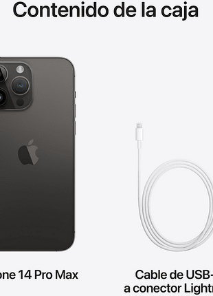 Apple iPhone 14 Pro Max, Negro espacial, 256 GB, 5G, 6.7" Pantalla Super Retina XDR, Chip A16 Bionic, iOS