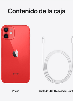 Apple iPhone 12 mini, Rojo, 64 GB, 5G, 5.4" OLED Super Retina XDR, Chip A14 Bionic, iOS, (PRODUCT)RED™
