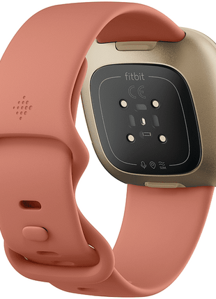 Smartwatch - Fitbit Versa 3, Rosa, Funciones de salud avanzadas, GPS, Frecuencia cardiaca, + 6 días batería