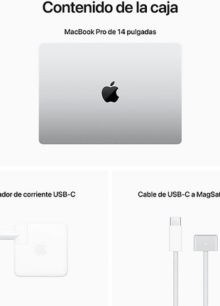 Apple MacBook Pro (2023), 14.2 " Liquid Retina XDR, Chip M2 Pro, 16 GB, SSD de 512 GB, macOS, Cámara FaceTime HD a 1080p, Plata