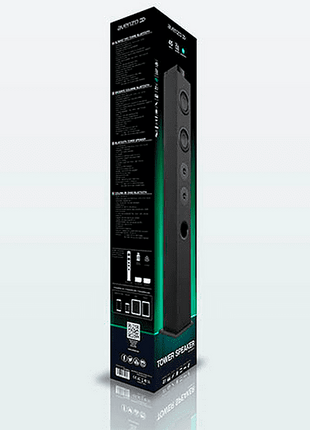 Torre de sonido - Avenzo AV-ST4001B, Bluetooth, 80W, Control remoto, Radio FM, Negro