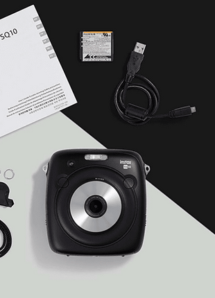 Cámara instantánea - Fujifilm Instax SQUARE SQ10, Híbrida, Sensor CMOS 1/4", Pantalla LCD, Negro