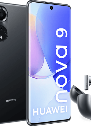 Móvil - Huawei Nova 9, Negro, 128 GB, 8 GB, 6.67" Full HD+ 120 Hz, Snapdragon 778G 4G, Android + Freebuds Pro