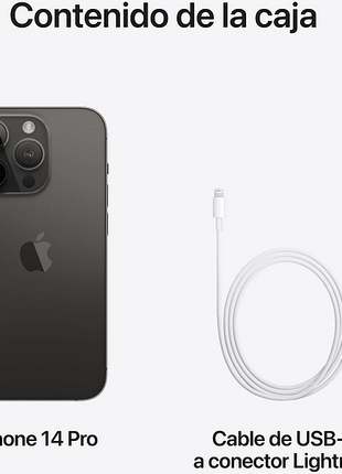 Apple iPhone 14 Pro, Negro espacial, 128 GB, 5G, 6.1", Pantalla Super Retina XDR, Chip A16 Bionic, iOS