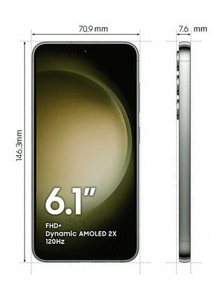 Móvil - Samsung Galaxy S23 5G, Botanic Green, 256GB, 8GB RAM, 6.1" FHD+, Qualcomm Snapdragon, 3900mAh, Android 13