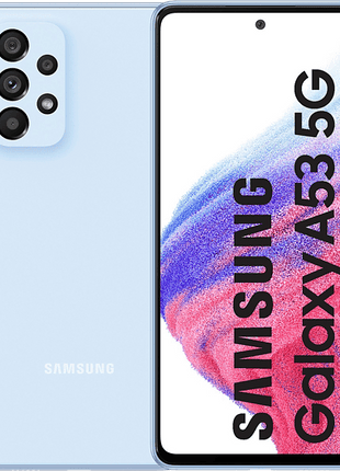 Móvil - Samsung Galaxy A53 5G, Light Blue, 128 GB, 6 GB RAM, 6.5" FHD+, Exynos 1280, 5000 mAh, Android 12