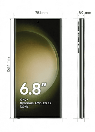 Móvil - Samsung Galaxy S23 Ultra 5G, Botanic Green, 256GB, 8GB RAM, 6.8" QHD+, Qualcomm Snapdragon 8, Gen 2 Octa-Core, 5000 mAh, Android 13