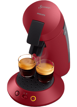 Cafetera de cápsulas - Philips Senseo Original Plus CSA210/91, 220 - 240 V, 0.7 l, Función 2 tazas, Rojo