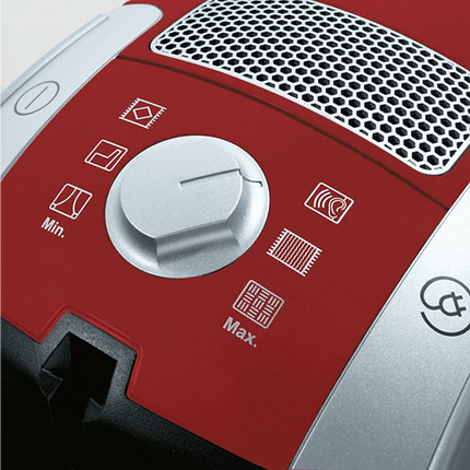 Aspirador con bolsa - Miele Compact C1 PowerLine SCAF3, 890 W, 3,5 L, Mando giratorio, Rojo mango