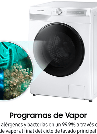 Lavadora secadora - Samsung WD80T634DBH/S3, 8 kg lavado, 5 kg secado, 1400 rpm, Auto Dosificador,  Blanco