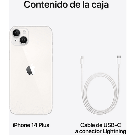 Apple iPhone 14 Plus, Blanco estrella, 256GB, 5G, 6.7 " Pantalla Super Retina XDR, Chip A15 Bionic, iOS