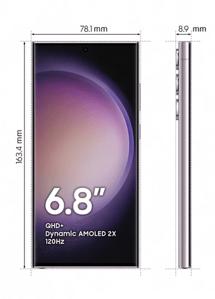 Móvil - Samsung Galaxy S23 Ultra 5G, Misty Lilac, 512GB, 12GB RAM, 6.8" QHD+, Qualcomm Snapdragon 8, Gen 2 Octa-Core, 5000mAh, Android 13