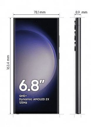 Móvil - Samsung Galaxy S23 Ultra 5G, Phantom Black, 256GB, 8GB RAM, 6.8" QHD+, Qualcomm Snapdragon 8, Gen 2 Octa-Core, 5000 mAh, Android 13