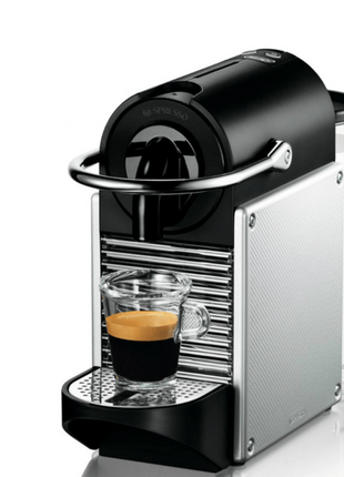 Cafetera de cápsulas - Krups Nespresso® Pixie XN304T, 19 bares, Apagado automático, Titán