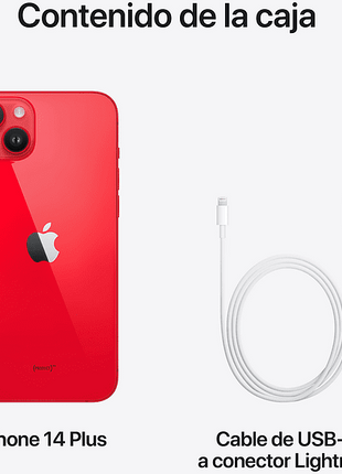Apple iPhone 14 Plus, PRODUCT (RED), 128GB, 5G, 6.7 " Pantalla Super Retina XDR, Chip A15 Bionic, iOS