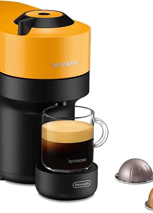 Cafetera de cápsulas - De'Longhi Nespresso Vertuo Pop ENV90.B, 0.56 l, 1350 W, Tecnología de Centrifugación, Amarillo Mango