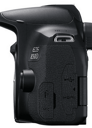 Cámara réflex - Canon EOS 850D (Cuerpo), 24.1 MP, 25 fps 4K, WiFi, Negro