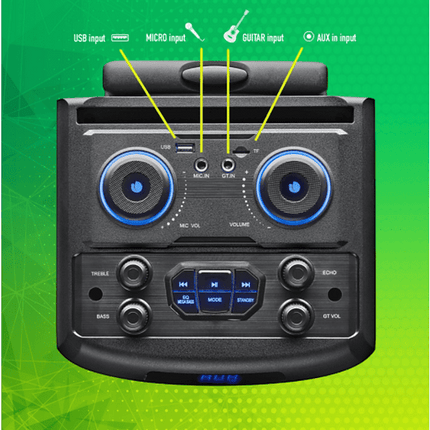 Altavoz inalámbrico - NGS Premium Speaker Wild Dub Zero, 120 W, Bluetooth, Micrófono con cable, Negro