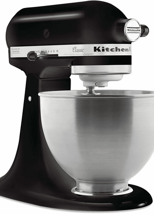 Robot de cocina - KitchenAid 5K45SSEOB, Amasador, Batidor, 4.3 L, 275 W, Negro