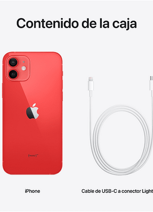Apple iPhone 12, Rojo, 256 GB, 5G, 6.1" OLED Super Retina XDR, Chip A14 Bionic, iOS, (PRODUCT)RED™