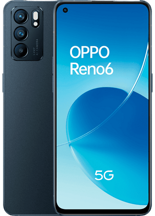 Móvil - OPPO Reno6 5G, Stellar Black, 128 GB, 8 GB RAM, 6.44" FHD+, MTK Next 5G-A, 4300 mAh, Android 11