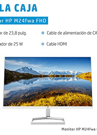 Monitor - HP M24fwa24", 2K, 75Hz, 5ms, IPS, 16:9, HDMI, VGA, Antirreflejo, Eye Ease, Blanco