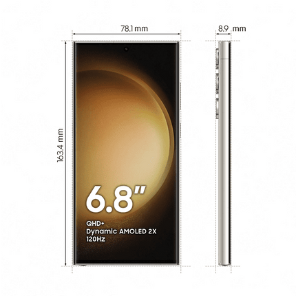 Móvil - Samsung Galaxy S23 Ultra 5G, Cotton White, 512GB, 12GB RAM, 6.8" QHD+, Qualcomm Snapdragon 8, Gen 2 Octa-Core, 5000mAh, Android 13