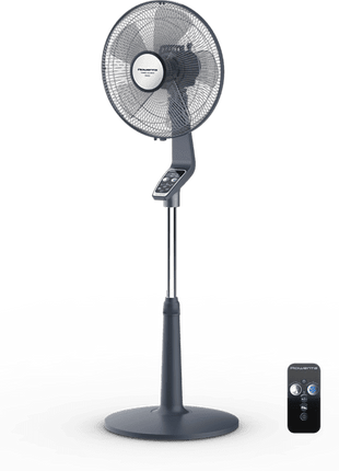 Ventilador de pie - Rowenta VU5675F0 Turbo Silence Extreme, 70 W, 1.4 m, 45 dB, 80 m³/min, 5 vel., Alcance 120°, Posición Silenciosa Nocturna, Gris
