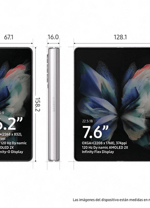 Móvil - Samsung Galaxy Z Fold3 5G, Plata, 256 GB, 12 GB RAM, 7.6" QXGA+, Snapdragon 888, 4400 mAh, Android 11