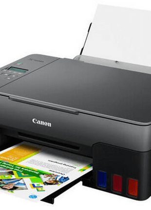 Impresora multifunción - Canon Pixma G3520, B/N y Color, 9 ipm, Con escáner, Cartuchos rellenables, Negro