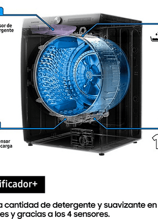 Lavadora carga frontal - Samsung BESPOKE WW11BB744DGWS3, 11 kg, 1400 rpm, 15 programas, Ecobubble™, Auto Dosificador, Blanco