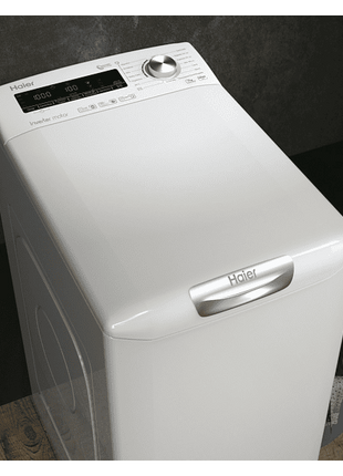 Lavadora carga superior - Haier RTXSG47TMC-37, 7kg, 1400rpm, 16 Programas, Inverter, Antibacterias, Blanco