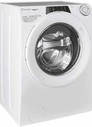 Lavadora carga frontal - Candy RapidÓ RO 1284DWMT/1-S, 8kg, 1200rpm, Motor Inverter, Wi-Fi, Vapor, 16 Programas, Blanco